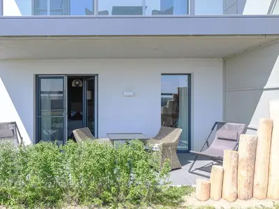 Ferienwohnung Kleiner Strandkorb Ostseebad Wustrow ZweiWasser Alte Seefahrtschule Sonnenterrasse