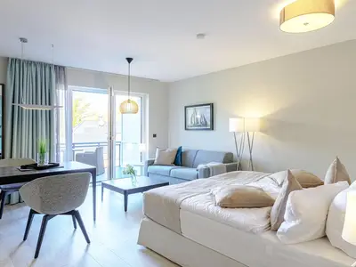 Ferienwohnung Kleine Strandperle Ostseebad Wustrow ZweiWasser Alte Seefahrtschule Schlafbereich