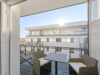 Ferienwohnung Käptenslounge Ostseebad Wustrow ZweiWasser Alte Seefahrtschule Balkon