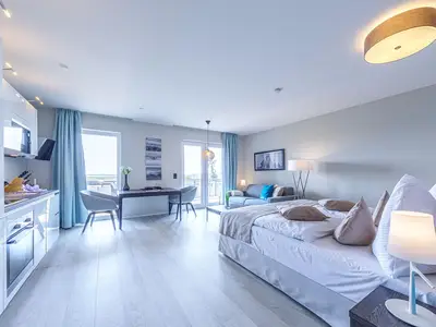 Ferienwohnung Kleine Strandmuschel Ostseebad Wustrow ZweiWasser Alte Seefahrtschule Wohnbereich