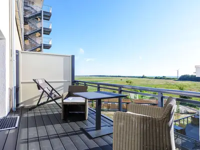 Ferienwohnung Ostseesonne Ostseebad Wustrow ZweiWasser Alte Seefahrtschule Balkon mit Wasserblick