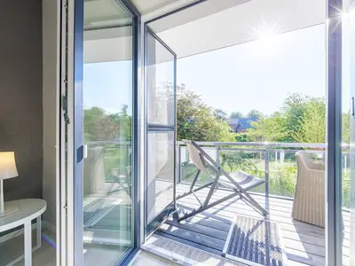 Ferienwohnung Achterndieck Ostseebad Wustrow ZweiWasser Alte Seefahrtschule Balkonzugang