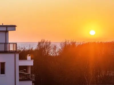 Ferienwohnung Kaptain´s Huus Ostseebad Wustrow ZweiWasser Alte Seefahrtschule Sonnenuntergang