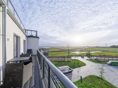 Ferienwohnung Boddenzauber Ostseebad Wustrow ZweiWasser Alte Seefahrtschule Balkon mit Weitblick
