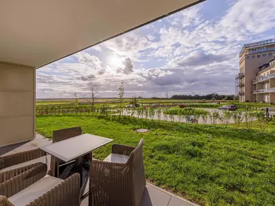 Ferienwohnung Dünenkieker Ostseebad Wustrow - ZweiWasser Alte Seefahrtschule Terrasse