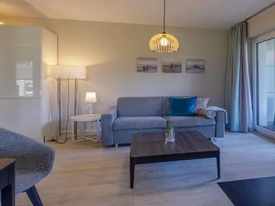 Ferienwohnung Große Strandburg Ostseebad Wustrow ZweiWasser Alte Seefahrtschule Gemütliches Wohnzimmer