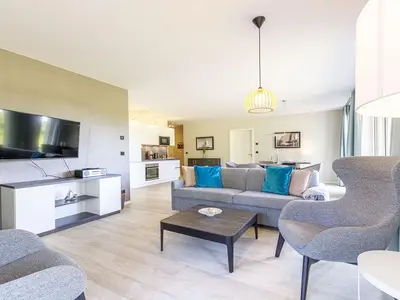 Ferienwohnung Strandflair Ostseebad Wustrow ZweiWasser Alte Seefahrtschule Gemütlicher Wohnbereich