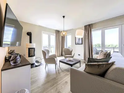 Ferienwohnung Strandleben Ostseebad Wustrow ZweiWasser Alte Seefahrtschule Gemütliches Wohnzimmer