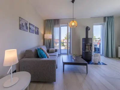 Ferienwohnung Große Strandperle Ostseebad Wustrow ZweiWasser Alte Seefahrtschule Wohnbereich