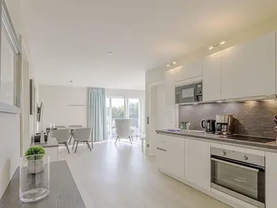 Ferienwohnung Strandblick Ostseebad Wustrow ZweiWasser Alte Seefahrtschule Küche