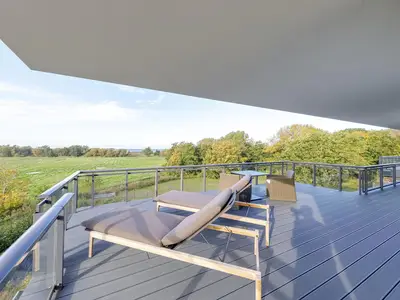 Ferienwohnung Strandlounge Ostseebad Wustrow ZweiWasser Alte Seefahrtschule Traumhafter Balkon