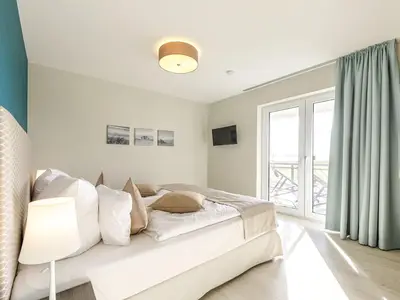 Ferienwohnung Strandlounge Ostseebad Wustrow ZweiWasser Alte Seefahrtschule Schlafzimmer