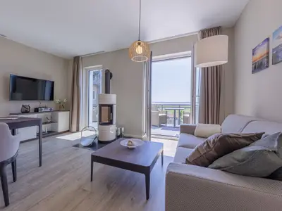 Ferienwohnung Große Strandoase Ostseebad Wustrow ZweiWasser Alte Seefahrtschule Gemütliches Wohnzimmer