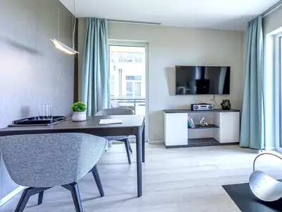 Ferienwohnung Große Strandmuschel Ostseebad Wustrow ZweiWasser Alte Seefahrtschule Wohnbereich