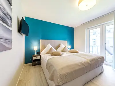 Ferienwohnung Große Strandmuschel Ostseebad Wustrow ZweiWasser Alte Seefahrtschule Schlafzimmer