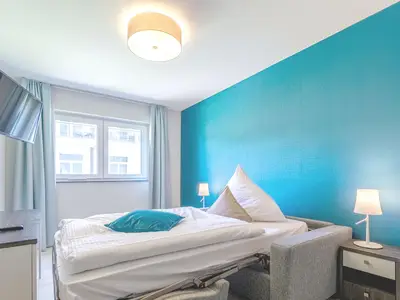 Ferienwohnung Große Strandmuschel Ostseebad Wustrow ZweiWasser Alte Seefahrtschule Schlafzimmer