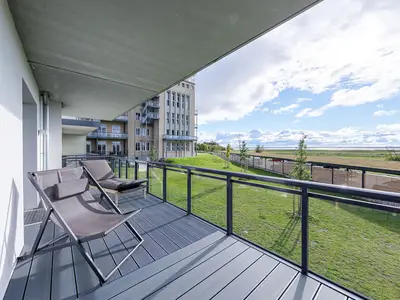 Ferienwohnung Strandnixe Ostseebad Wustrow ZweiWasser Alte Seefahrtschule Balkon für Sonnenstunden