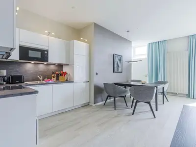 Ferienwohnung Windröschen in Wustrow – moderne, offene Küche mit hochwertiger Ausstattung