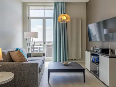 Ferienwohnung Sandwelle Ostseebad Wustrow ZweiWasser Alte Seefahrtschule Wohnzimmer