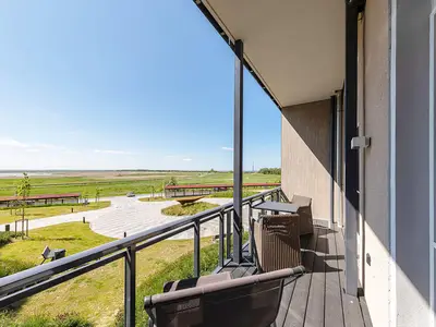 Ferienwohnung Sandwelle Ostseebad Wustrow ZweiWasser Alte Seefahrtschule Balkon mit Weitblick