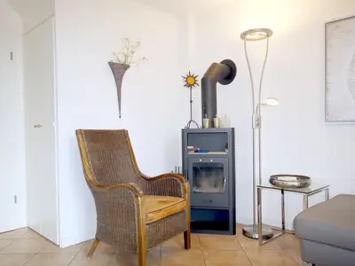 Sitzecke mit Kaminofen