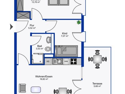 Ferienwohnung für 4 Personen (52 m²) in Wyk auf Föhr 8/10