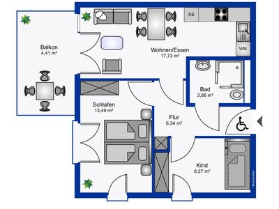 Ferienwohnung für 4 Personen (55 m²) in Wyk auf Föhr 8/10