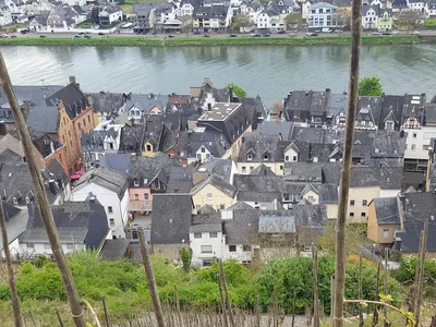 Blick vom Berg aufs Haus