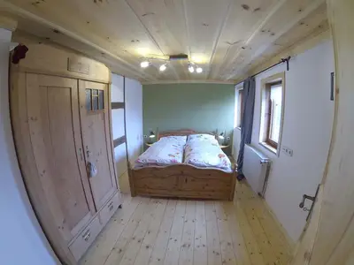 Schlafzimmer Ferienwohnung Spechtbau