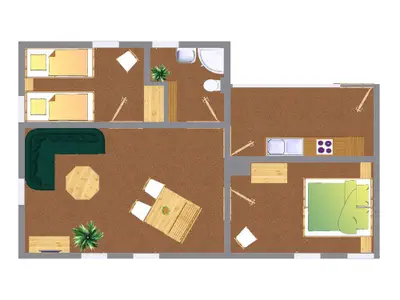 Grundriss Ferienwohnung Spechtbau