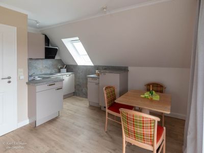 Ferienwohnung Pramort: Essbereich mit Küche.