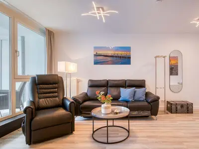 Ferienwohnung Ostseeglück Aparthotel Zingst - Sitzgruppe im Wohnzimmer