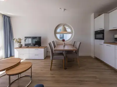 Ferienwohnung Kleine Freiheit Blick auf den offenen Essbereich