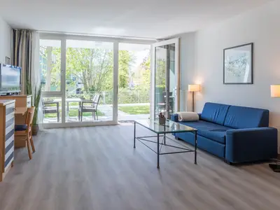 Ferienwohnung Seebär in Zingst Blick in den modernen Wohnbereich