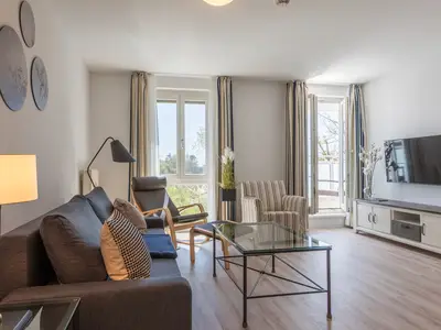 Ferienwohnung Sturmmöwe Blick ins Wohnzimmer