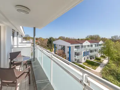 Ferienwohnung Sturmmöwe Zingst - Blick auf den Balkon
