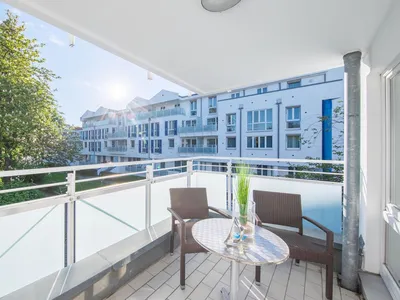 Ferienwohnung Bernsteinwind in Zingst - Balkon mit Gartenblick