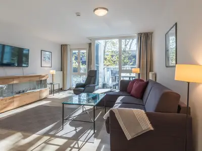 Ferienwohnung Ostseeanker in Zingst Blick in den offenen Wohnbereich