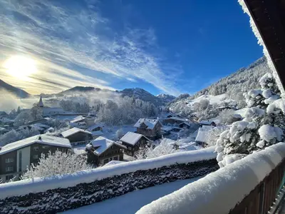 Aussicht Winter vom Balkon