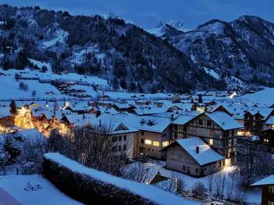 Aussicht Winter am Abend