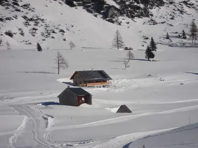 Gindlhütte im Winter, Tauplitzalm