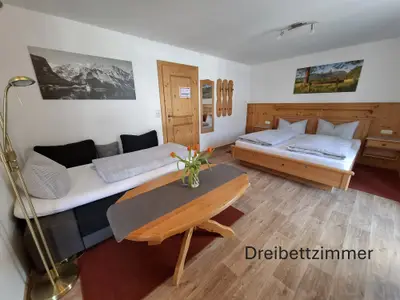 Dreibettzimmer mit Du/WC, TV, und Balkon