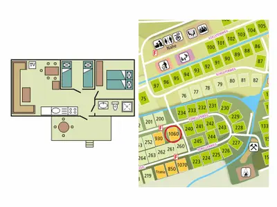 Grundriss und Lageplan Chalet 1060