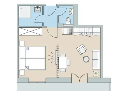 Grundriss Studioapartment Standard Plus