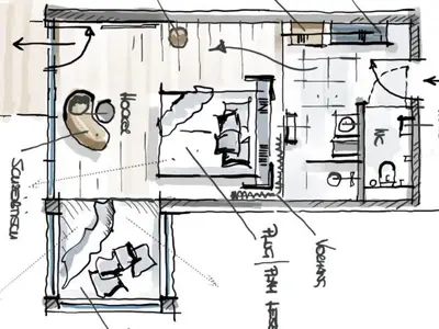Skizze Gletschersuite mit Lesenest