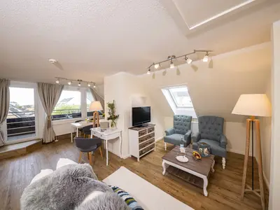 maritim-frische Einrichtung in der großen Familien-Suite