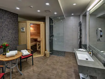 Badezimmer mit Sauna - Zimmer 110