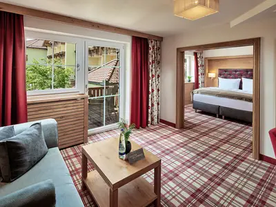 Wohn-Schlafbereich rot