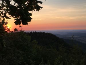 Sonnenuntergang am Albtrauf