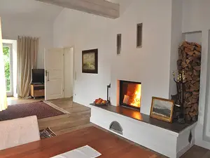 Wohnraum mit Kamin Wohnraum mit Kamin